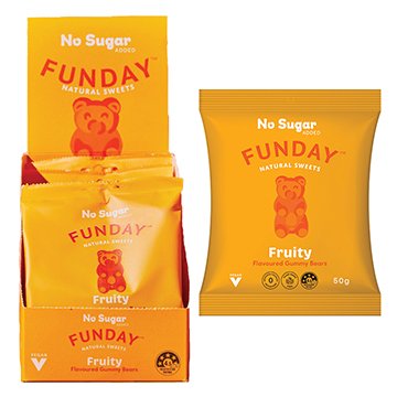 Vegan Gummy Bears Fruity Natural Sweets 50g Funday