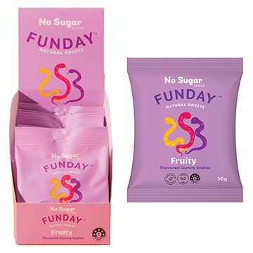 Gummy Snakes Natural Sweets 50g Funday