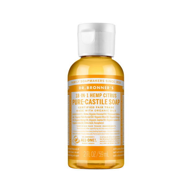 Orange Citrus Oil Castile Liquid Soap 59ml Dr Bronners