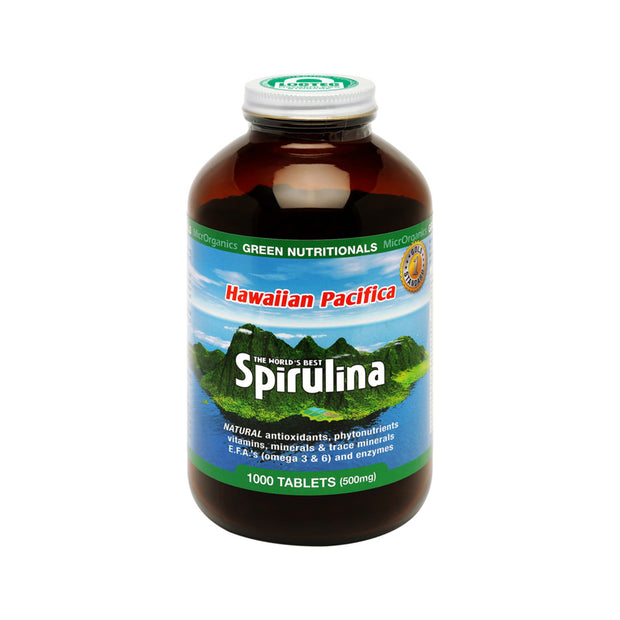 Spirulina Green Hawaiian Pacifica 500mg 1000T Microrganics Green Nutritionals