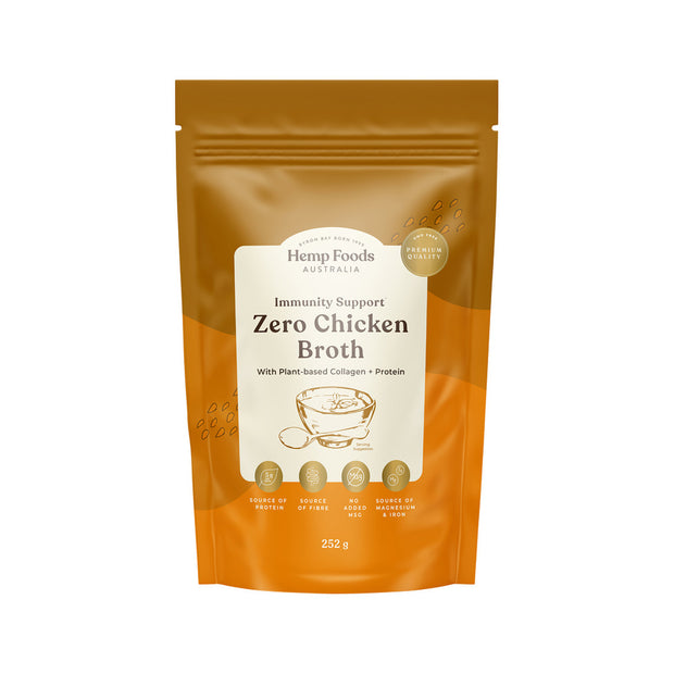 Broth Zero Chicken Vegan With Plant Based Collagen 252g Hemp Foods Australia