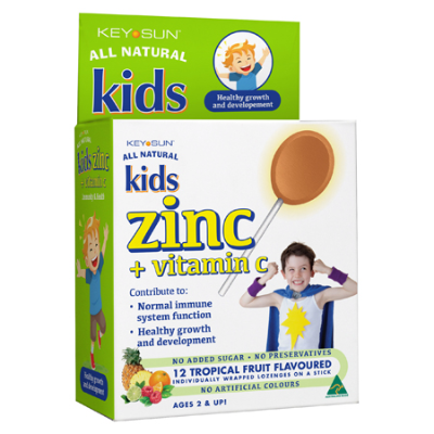 Kids Zinc + Vitamin C Lozenge on a Stick 12pk Key Sun