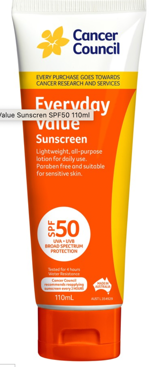 Cancer Council Everyday Value Sunscren SPF50 110ml