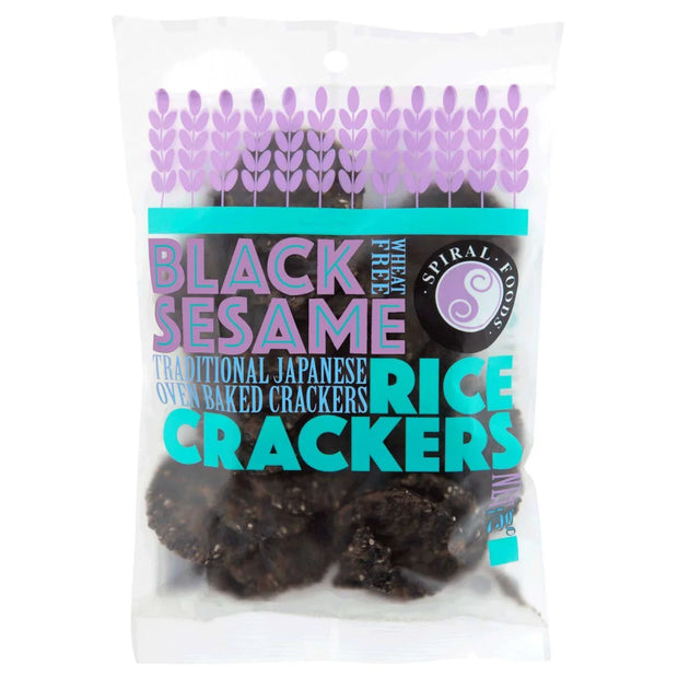 Rice Crackers Black Sesame 75g Spiral