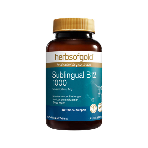 Sublingual B12 75T Herbs of Gold