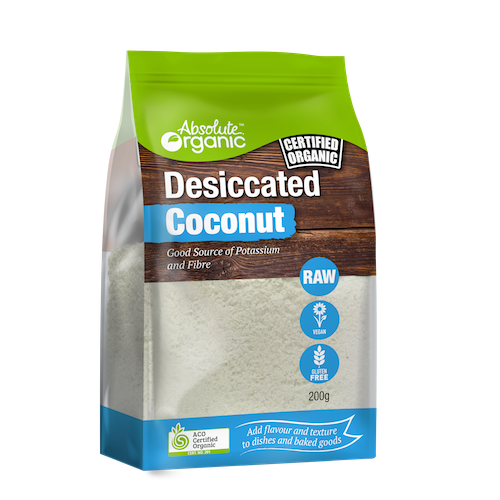 Coconut Desiccated 200g Absolute Organic - Broome Natural Wellness